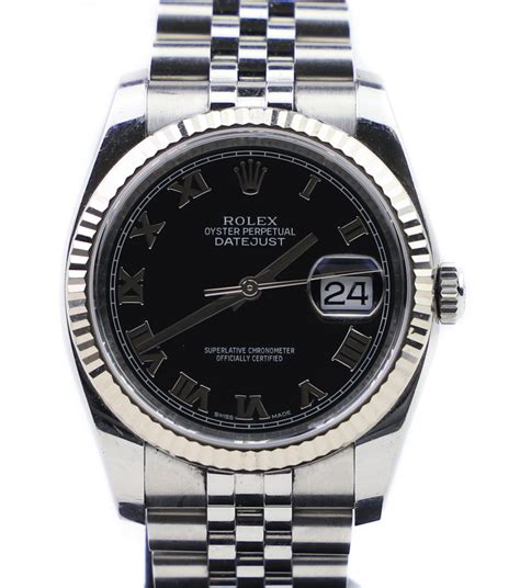 rolex datejust black dial roman numerals